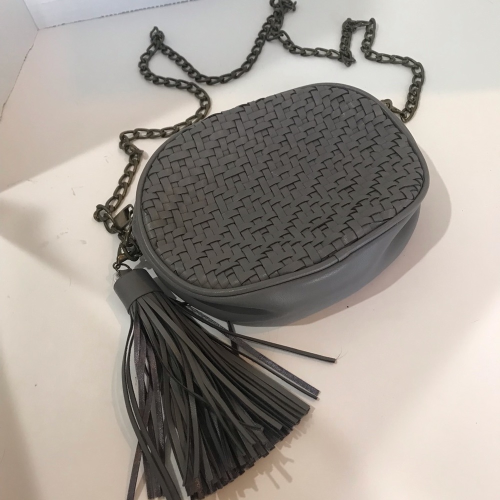 Anthropologie woven oval crossbody purse